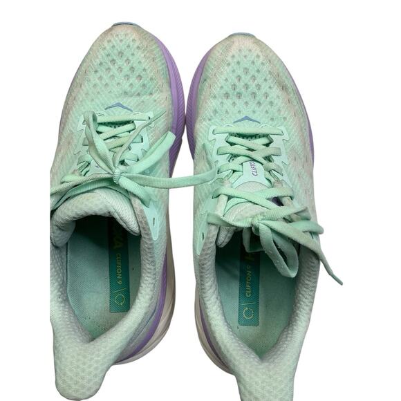 Hoka One One Clifton 9 Running Shoes – Seafoam Aqua Breeze – Women’s 8B - Picture 4 of 8